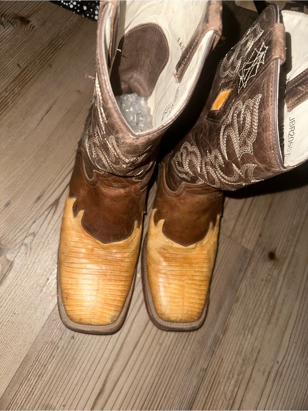 J.B. Dillon Two-Tone Brown & Tan Western Cowboy Boots